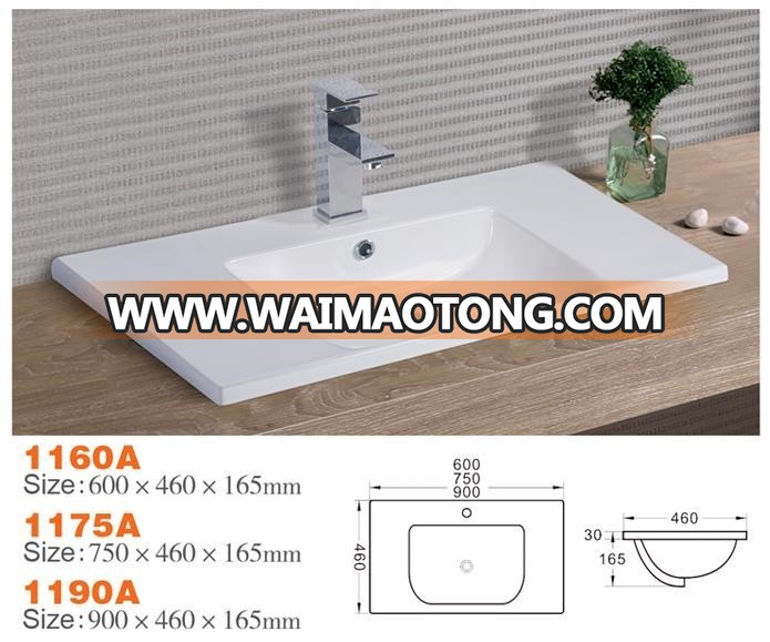 Bathroom cabinet wash basin rectangle shape cabinet basin