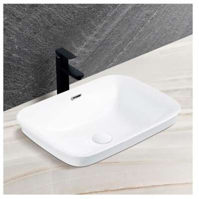 TC05A Chaozhou factory  hot sale rectangle color ceramics basin above counter mounted wash basin