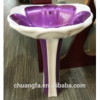 Bathroom fancy flower ceramic color pedestal hand wash basin wash basin sink with fresh price