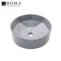 CE Certified Matte Gray Round Bathroom Ceramic Sink Art Basin