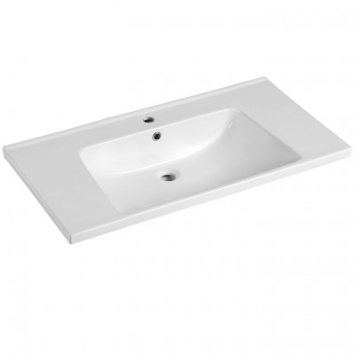 B90 900mm Classic elegant white ceramic rectangle lavabo with single hole wash hand basin for bathroom