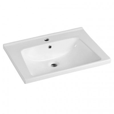 B60 610mm Economical art ceramic solid surface cabinet basins with single hole for bathroom