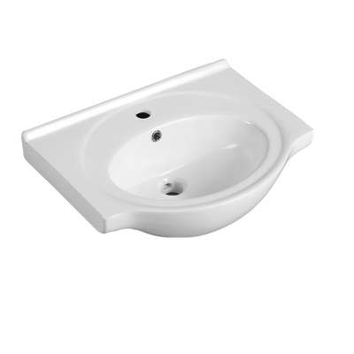 60F 605mm High quality cabinet lavabo single hole white ceramic wash hand basin for bathroom