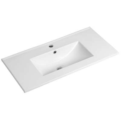 E3980 810mm Low price simple countertop ceramic white basin washbasin bathroom sink for hotel