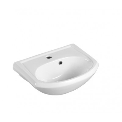 45A 450mm Single hole oval cabinet basin white ceramic above mounting sink for bathroom