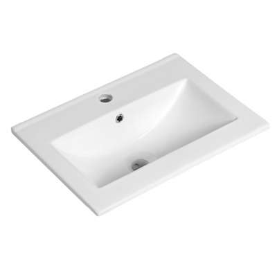 E3950 510mm Classical modern single hole bathroom vanity cabinet solid surface ceramic wash hand basin