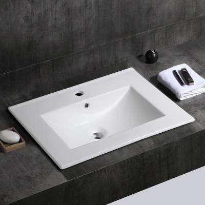 E 3960 Modern New Design High Quality Rectangular Thin Edge Ceramic Wash Basin For Bathroom