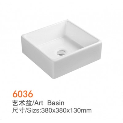 6036 Chaozhou factory export goods  square wash basin ceramic art basin