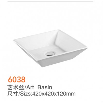 6038 Chaozhou factory Popular Ceramic Bathroom Hand Wash Art Basin