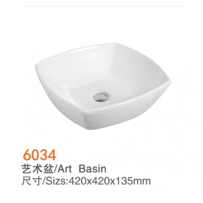 6034 Chaozhou factory export goods rectangular wash basin ceramic art basin